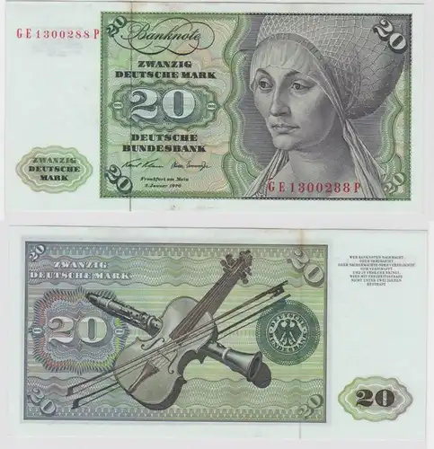 T147630 Banknote 20 DM Deutsche Mark Ro. 271b Schein 2.Jan. 1970 KN GE 1300288 P