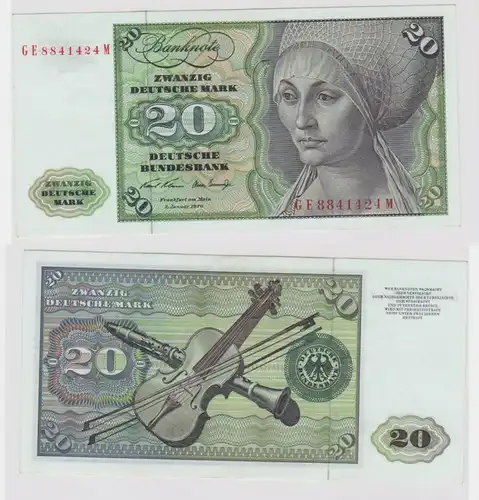 T147615 Banknote 20 DM Deutsche Mark Ro. 271b Schein 2.Jan. 1970 KN GE 8841424 M