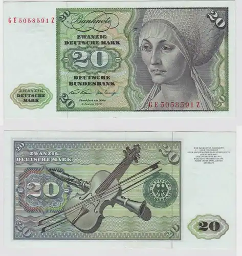 T147611 Banknote 20 DM Deutsche Mark Ro. 271b Schein 2.Jan. 1970 KN GE 5058591 Z