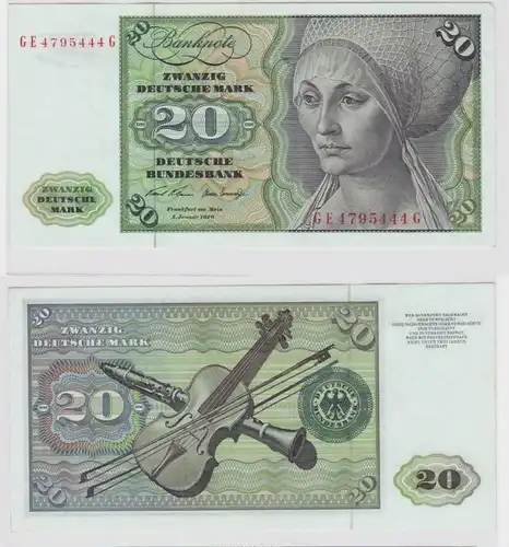 T147597 Banknote 20 DM Deutsche Mark Ro. 271b Schein 2.Jan. 1970 KN GE 4795444 G