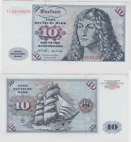 T147595 Banknote 10 DM Deutsche Mark Ro. 270a Schein 2.Jan. 1970 KN CC  U