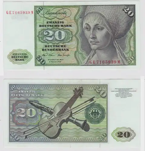 T147594 Banknote 20 DM Deutsche Mark Ro. 271b Schein 2.Jan. 1970 KN GE 7165939 M