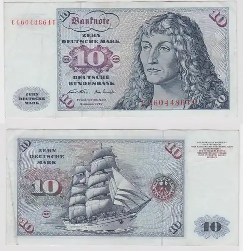 T147592 Banknote 10 DM Deutsche Mark Ro. 270a Schein 2.Jan. 1970 KN CC 6044864 U