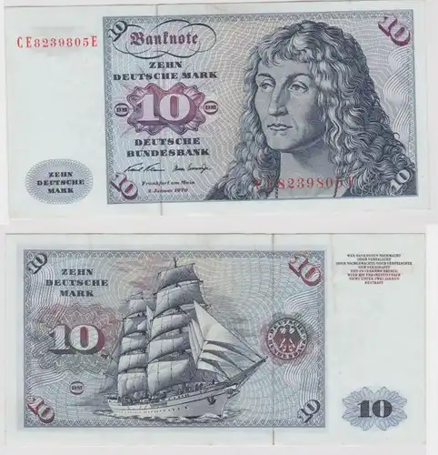 T147588 Banknote 10 DM Deutsche Mark Ro. 270b Schein 2.Jan. 1970 KN CE  E