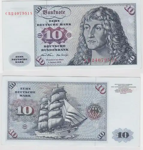 T147585 Banknote 10 DM Deutsche Mark Ro. 270a Schein 2.Jan. 1970 KN CB 2407951 S