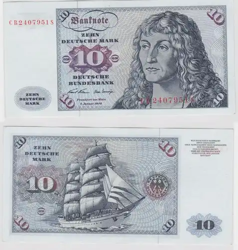 T147585 Banknote 10 DM Deutsche Mark Ro. 270a Schein 2.Jan. 1970 KN CB  S