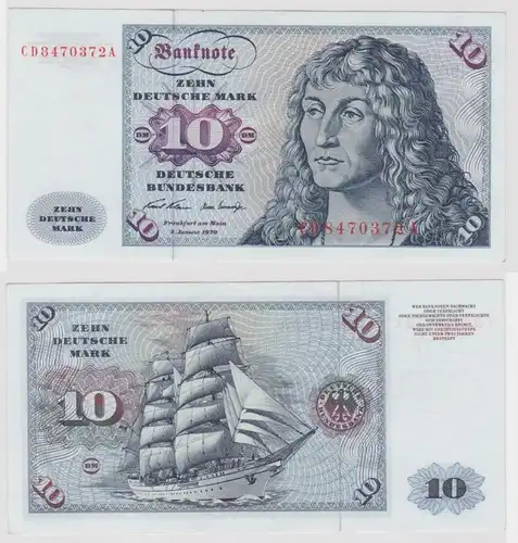 T147581 Banknote 10 DM Deutsche Mark Ro. 270a Schein 2.Jan. 1970 KN CD  A