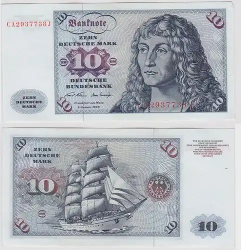 T147577 Banknote 10 DM Deutsche Mark Ro. 270a Schein 2.Jan. 1970 KN CA  J