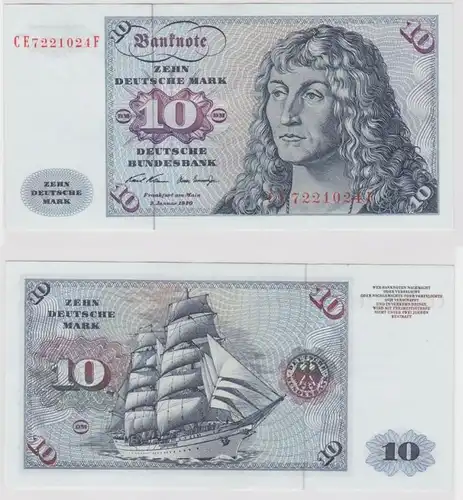 T147575 Banknote 10 DM Deutsche Mark Ro. 270b Schein 2.Jan. 1970 KN CE 7221024 F