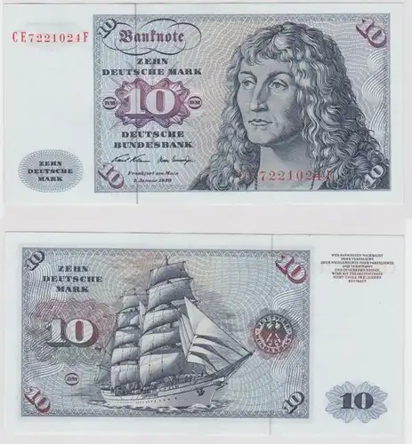 T147575 Billet 10 DM Mark allemand Ro. 270b Blau 2.jan. 1970 NC CE  F