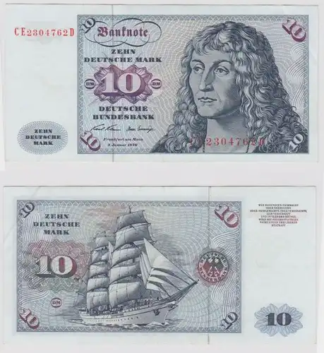 T147574 Banknote 10 DM Deutsche Mark Ro. 270b Schein 2.Jan. 1970 KN CE 2304762 D