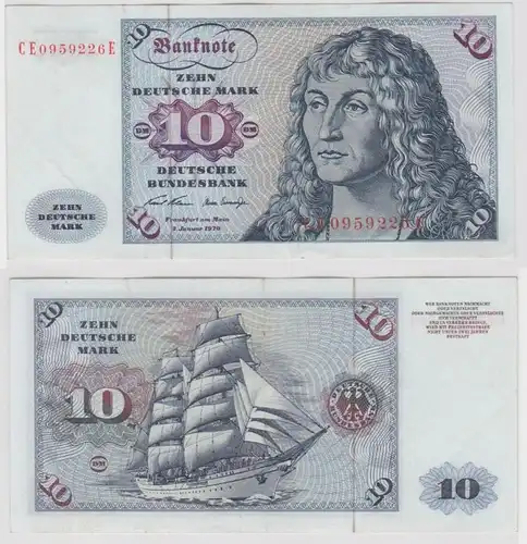 T147573 Banknote 10 DM Deutsche Mark Ro. 270b Schein 2.Jan. 1970 KN CE  E