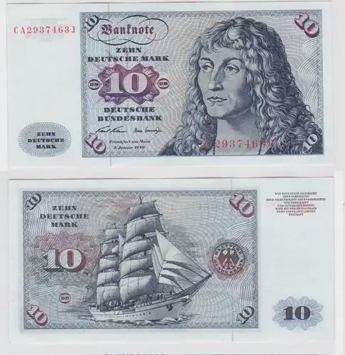 T147568 Banknote 10 DM Deutsche Mark Ro. 270a Schein 2.Jan. 1970 KN CA 2937463 J