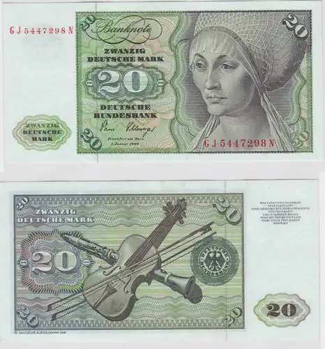 T147562 Banknote 20 DM Deutsche Mark Ro. 287a Schein 2.Jan. 1980 KN GJ 5447298 N
