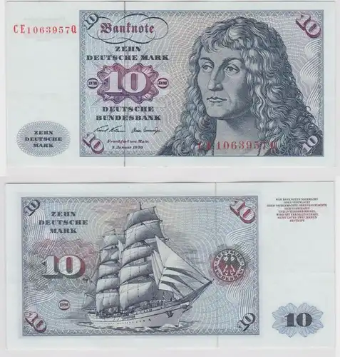 T147558 Banknote 10 DM Deutsche Mark Ro. 270b Schein 2.Jan. 1970 KN CE 1063957 Q