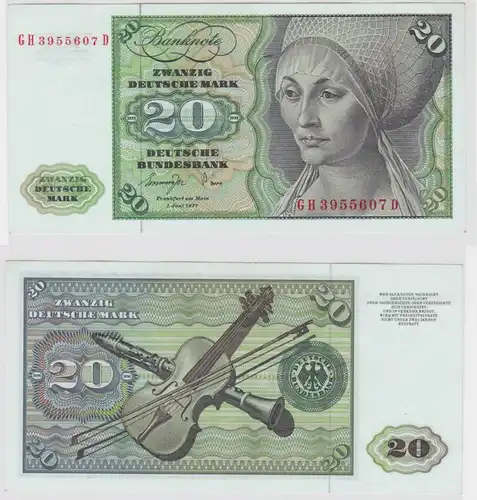 T147553 Banknote 20 DM Deutsche Mark Ro. 276a Schein 1.Juni 1977 KN GH 3955607 D
