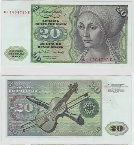 T147549 Banknote 20 DM Deutsche Mark Ro. 271a Schein 2.Jan. 1970 KN GC 1504725 E