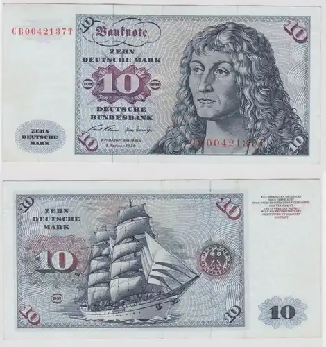 T147547 Banknote 10 DM Deutsche Mark Ro. 270a Schein 2.Jan. 1970 KN CB  T