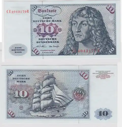 T147546 Banknote 10 DM Deutsche Mark Ro. 270b Schein 2.Jan. 1970 KN CE 4043179 R