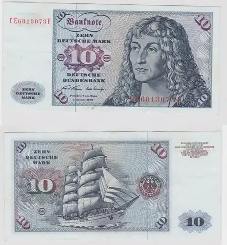 T147544 Banknote 10 DM Deutsche Mark Ro. 270b Schein 2.Jan. 1970 KN CE 6013073 F