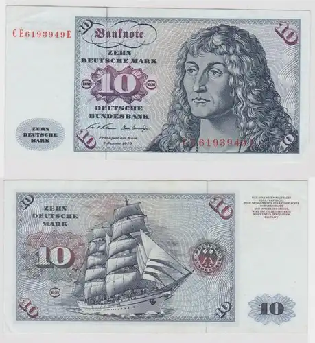 T147543 Banknote 10 DM Deutsche Mark Ro. 270b Schein 2.Jan. 1970 KN CE 6193949 E