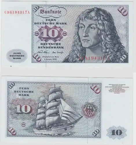 T147539 Banknote 10 DM Deutsche Mark Ro. 270a Schein 2.Jan. 1970 KN CD 8194317 A