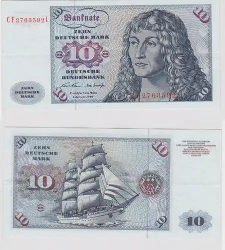 T147535 Banknote 10 DM Deutsche Mark Ro. 270b Schein 2.Jan. 1970 KN CF 2763592 L