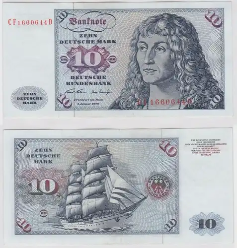T147532 Banknote 10 DM Deutsche Mark Ro. 270b Schein 2.Jan. 1970 KN CF 1660644 D
