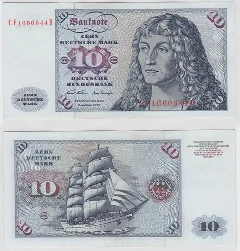 T147532 Banknote 10 DM Deutsche Mark Ro. 270b Schein 2.Jan. 1970 KN CF  D