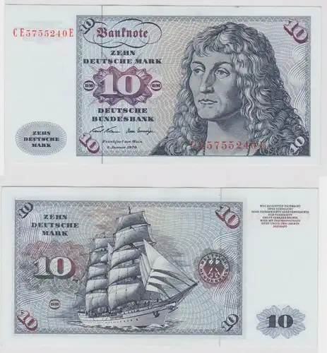 T147531 Banknote 10 DM Deutsche Mark Ro. 270b Schein 2.Jan. 1970 KN CE 5755240 E