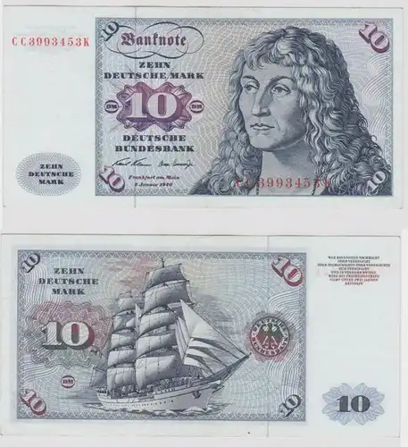T147529 Banknote 10 DM Deutsche Mark Ro. 270a Schein 2.Jan. 1970 KN CC 3993453 K
