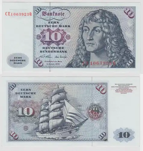 T147528 Banknote 10 DM Deutsche Mark Ro. 270b Schein 2.Jan. 1970 KN CE 1063923 Q