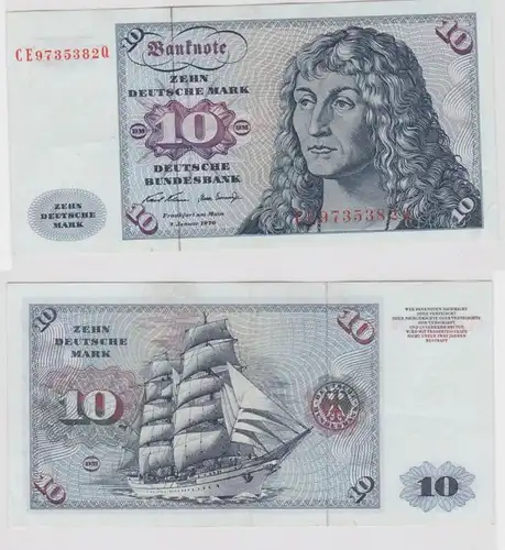 T147523 Banknote 10 DM Deutsche Mark Ro. 270b Schein 2.Jan. 1970 KN CE 9735382 Q