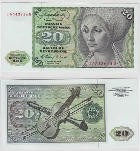 T147516 Banknote 20 DM Deutsche Mark Ro. 264c Schein 2.Jan. 1960 KN J 5543914 W