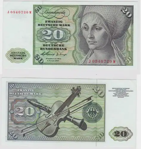 T147513 Banknote 20 DM Deutsche Mark Ro. 264c Schein 2.Jan. 1960 KN J 0840720 W
