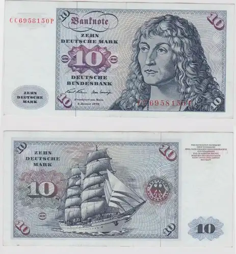 T147511 Banknote 10 DM Deutsche Mark Ro. 270a Schein 2.Jan. 1970 KN CC 6958150 P
