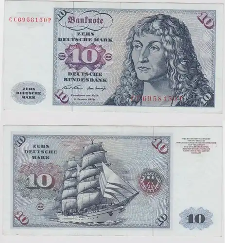 T147511 Banknote 10 DM Deutsche Mark Ro. 270a Schein 2.Jan. 1970 KN CC  P