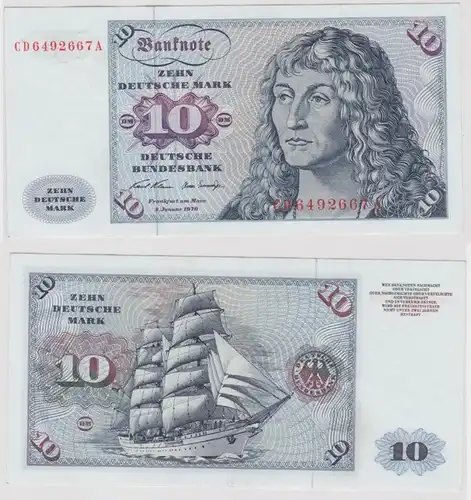 T147507 Banknote 10 DM Deutsche Mark Ro. 270a Schein 2.Jan. 1970 KN CD 6492667 A