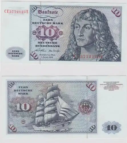 T147505 Banknote 10 DM Deutsche Mark Ro. 270b Schein 2.Jan. 1970 KN CE 3772123 E