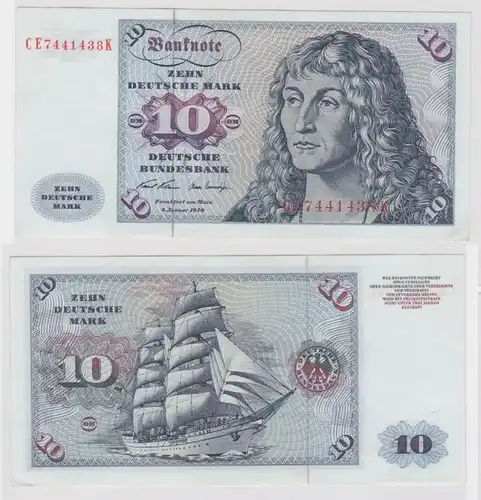 T147502 Banknote 10 DM Deutsche Mark Ro. 270b Schein 2.Jan. 1970 KN CE 7441438 K