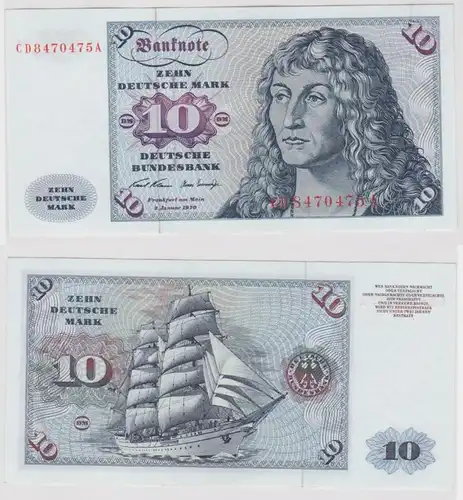 T147500 Banknote 10 DM Deutsche Mark Ro. 270a Schein 2.Jan. 1970 KN CD 8470475 A