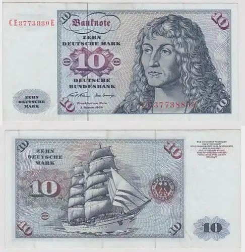 T147491 Banknote 10 DM Deutsche Mark Ro. 270b Schein 2.Jan. 1970 KN CE  E