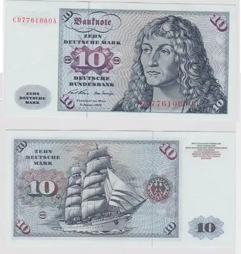 T147489 Banknote 10 DM Deutsche Mark Ro. 270a Schein 2.Jan. 1970 KN CD 7761060 A