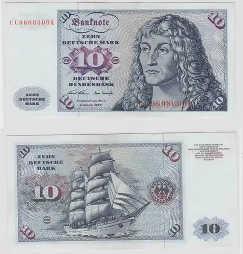 T147488 Banknote 10 DM Deutsche Mark Ro. 270a Schein 2.Jan. 1970 KN CC 9608609 Q