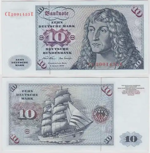 T147487 Banknote 10 DM Deutsche Mark Ro. 270b Schein 2.Jan. 1970 KN CE 2001433 E