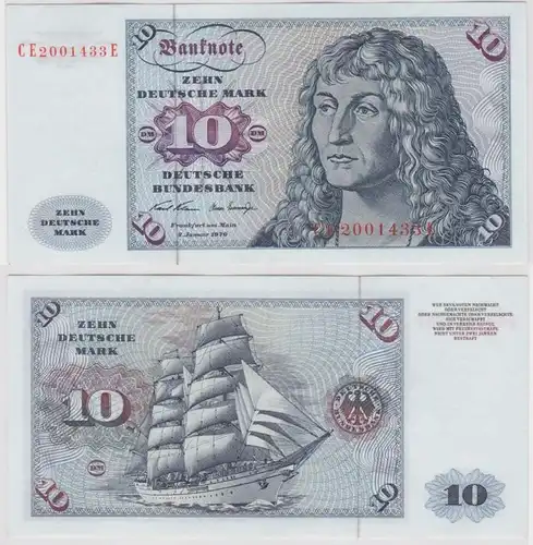 T147487 Banknote 10 DM Deutsche Mark Ro. 270b Schein 2.Jan. 1970 KN CE  E