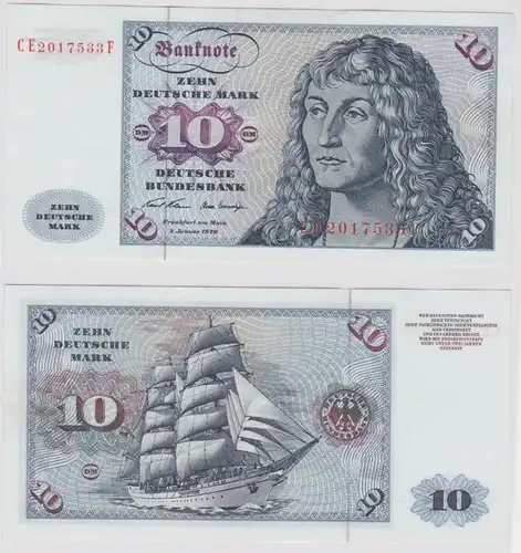 T147484 Banknote 10 DM Deutsche Mark Ro. 270b Schein 2.Jan. 1970 KN CE 2017533 F