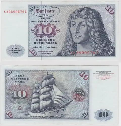 T147481 Banknote 10 DM Deutsche Mark Ro. 270a Schein 2.Jan. 1970 KN CA  Z