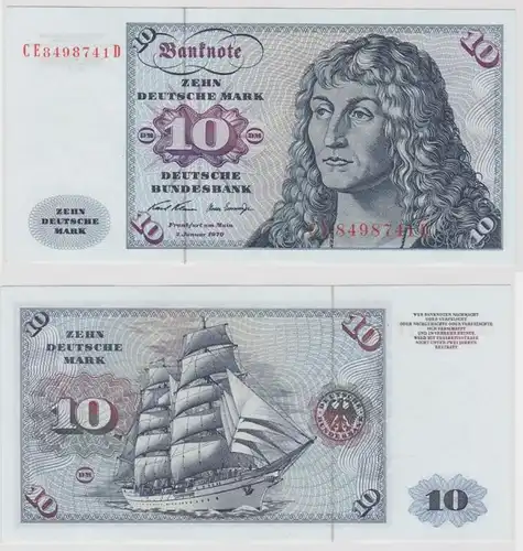 T147480 Billet 10 DM Mark allemand Ro. 270b Blau 2.jan. 1970 NC CE  D