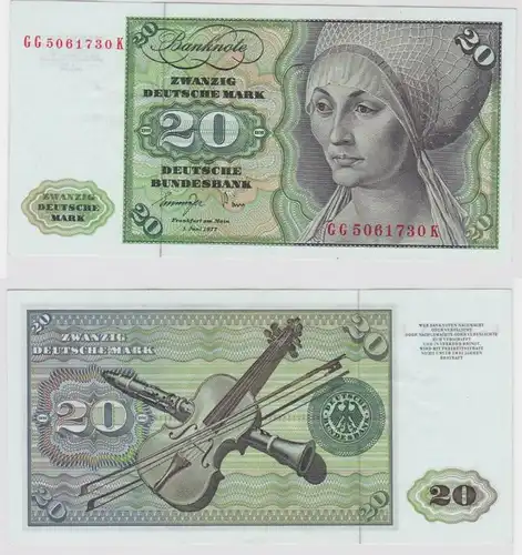 T147479 Banknote 20 DM Deutsche Mark Ro. 276a Schein 1.Juni 1977 KN GG  K